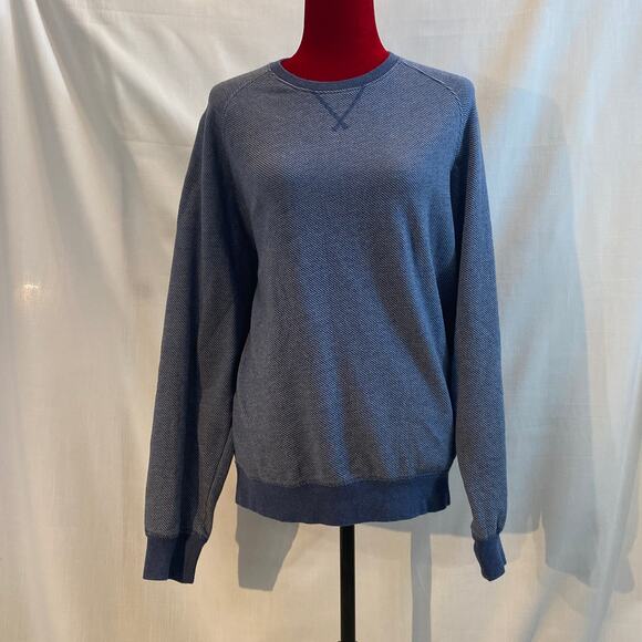 Charleston Threads sweatshirt large blue white soft fleece lined fun gently worn - Picture 10 of 11